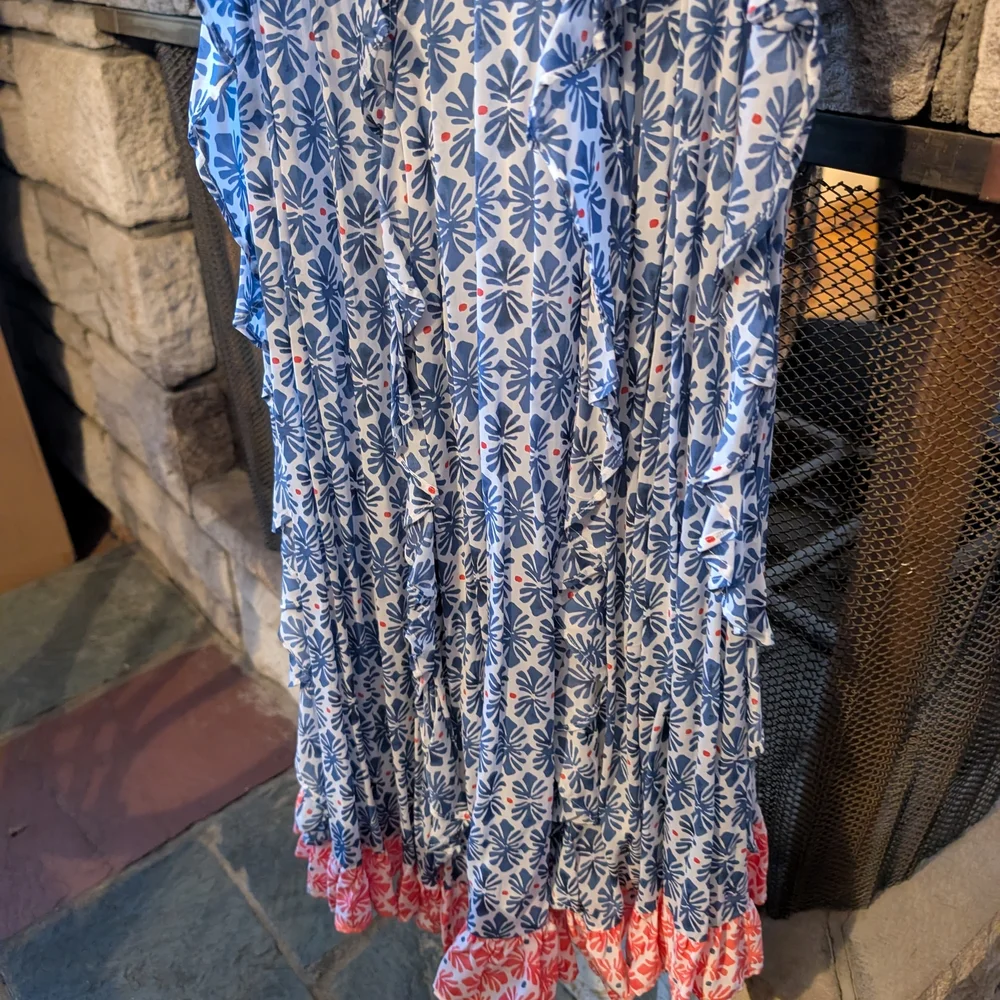 Vineyard Vines Henrietta Blue and Pink Patterned Dress, 8 - Picture 3 of 8